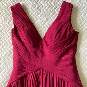 Burgundy floor length evening gown